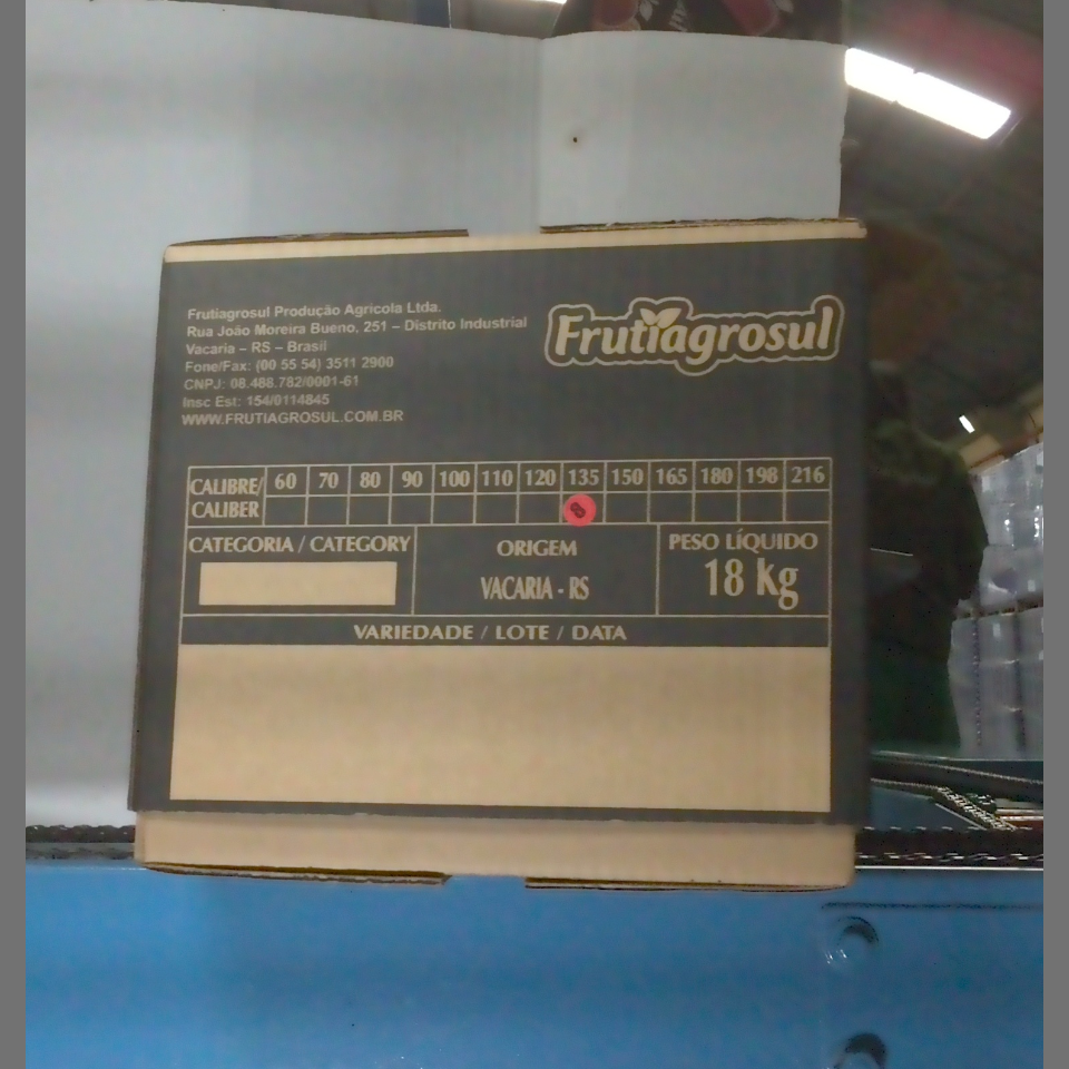 Candidata do calibre · central · 960 utilizado na inferência