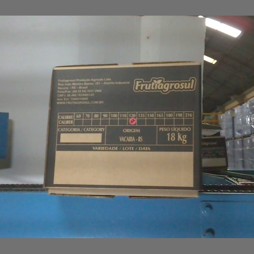 Candidata do calibre · central · 960 utilizado na inferência