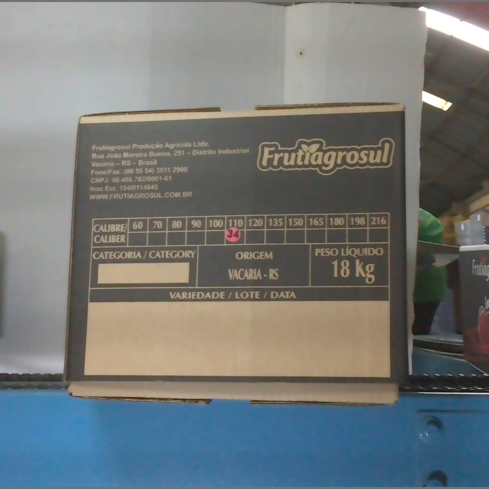 Candidata do calibre · central · 960 utilizado na inferência