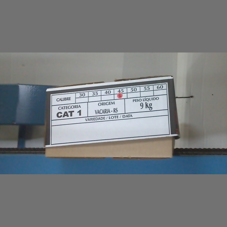 Candidata do calibre · central · 960 utilizado na inferência